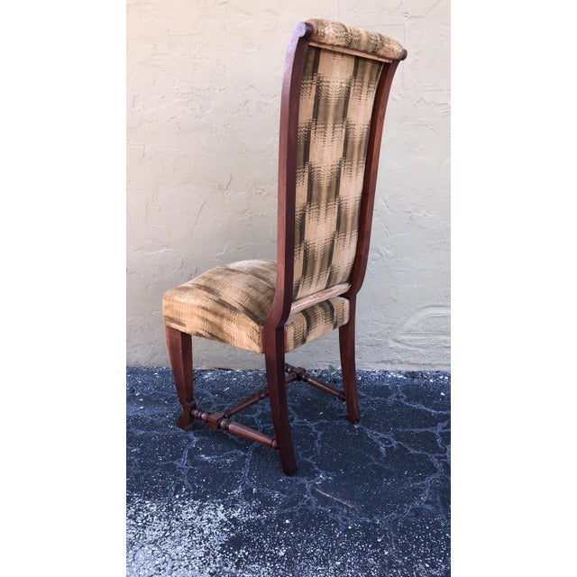 Mid 19th Century 20th Century Set of Six Deco Dark Walnut Refinished Tall Back Dining Chairs For Sale - Image 5 of 18