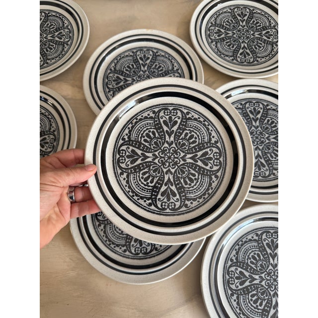 This listing is for a coordinated set of eight vintage Noritake Primastone plates in the sought-after Malaga pattern....