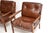 Brown Vintage Scandinavian Leather Armchairs from Frederik Kayser, 1960s, Set of 2 For Sale - Image 8 of 14