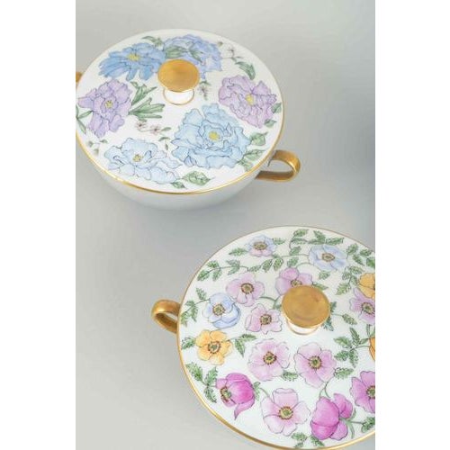 Porcelain Bouillon Cups with Lids from Bing & Grøndahl, 1960s, Set of 3 For Sale - Image 3 of 5