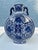 Late 20th Century Pair of Asian Flat Urns With Two Handles in Blue & White- 2 For Sale - Image 4 of 8