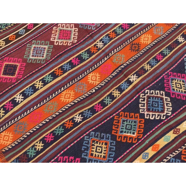 1960s Vintage Turkish Tribal Kilim Rug - 55" X 100" For Sale - Image 5 of 11