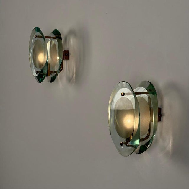 Brass Model 2093 Wall Lights attributed to Max Ingrand for Fontana Arte, 1960s, Set of 2 For Sale - Image 6 of 18
