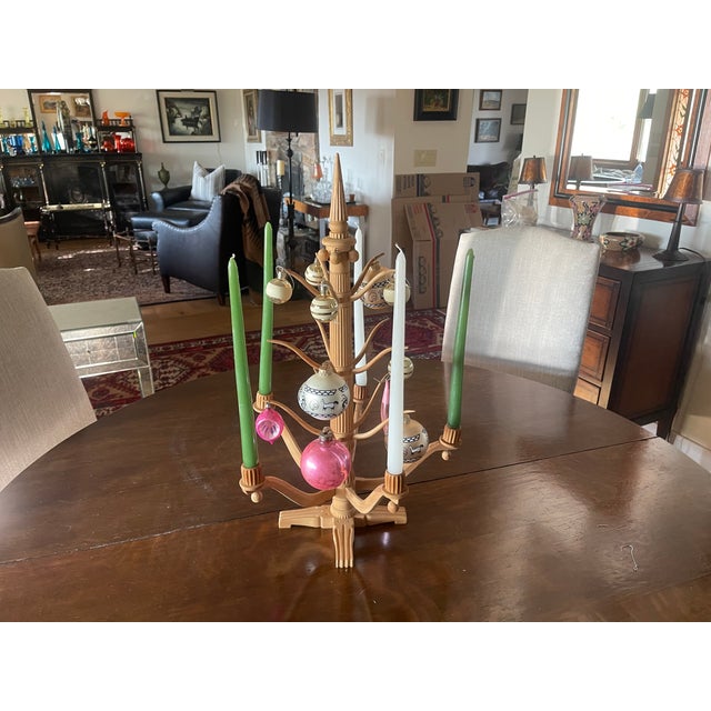 Folk Art Farmhouse Swedish Urshult Christmas Tree Candelabra For Sale In Santa Fe - Image 6 of 6