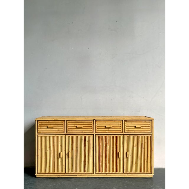 Vintage Boho Pretzel Rattan Credenza For Sale In West Palm - Image 6 of 11