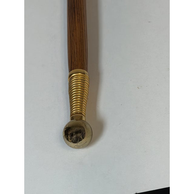 German Black Forest Style Carved Deer Head Baton with Brass Mounts, Circa 1930s For Sale - Image 13 of 14