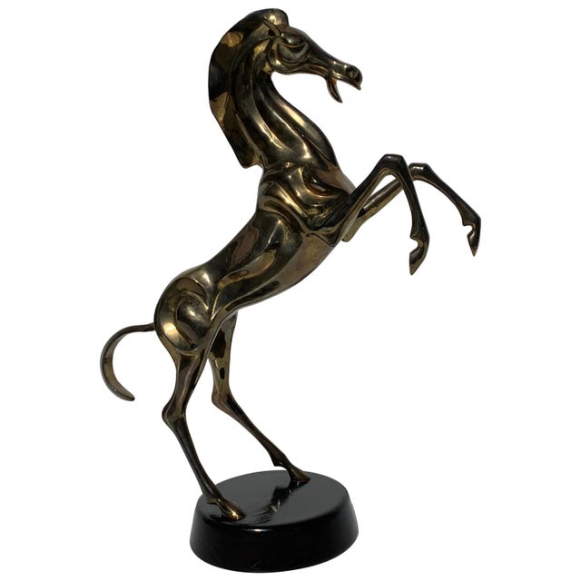 Art Nouveau Style Brass Horse Sculpture For Sale - Image 11 of 11