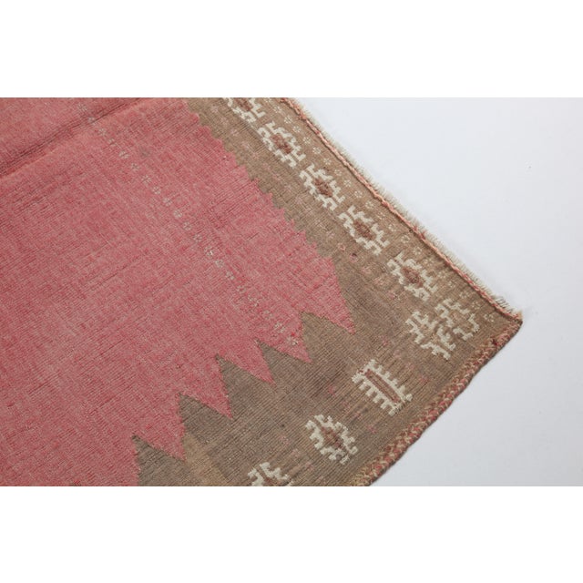 1940s Vintage Red Tones Old Sofrah Floor Kilim Rug For Sale - Image 11 of 12