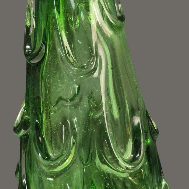 Hand Blown Italy Art Glass Green Christmas Tree 16.5'' High For Sale - Image 4 of 10