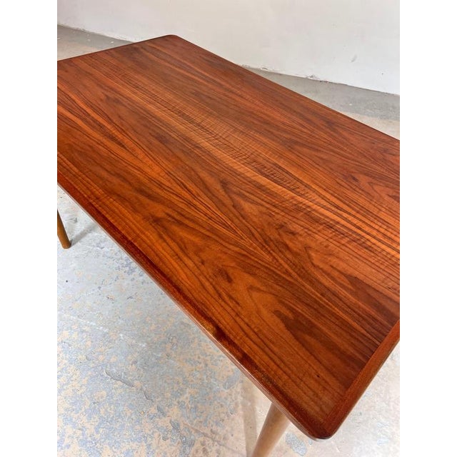 Extendable Dining Table with Teak Tabletop and Walnut Frame For Sale - Image 3 of 11