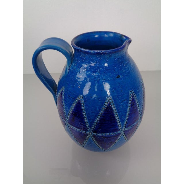Blue Studio Ceramic Jug by Aldo Londi for Bitossi, Italy, 1960s For Sale - Image 8 of 18