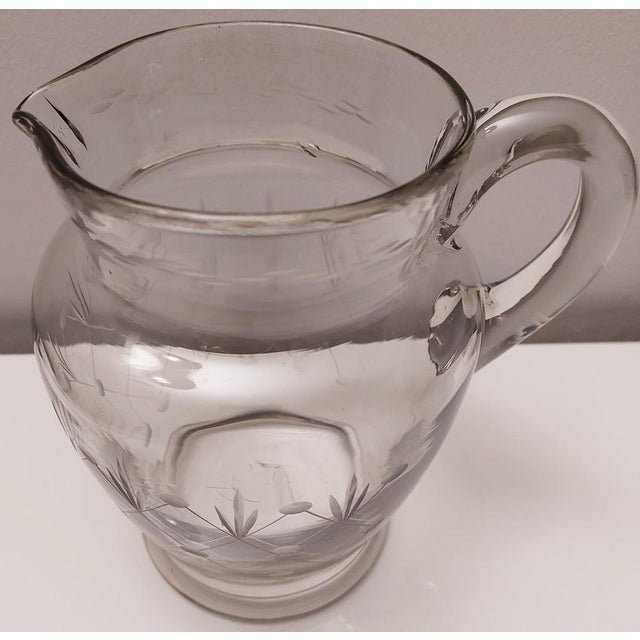 Antique Crystal and Cut Glass Pitcher, 1930s For Sale - Image 4 of 10