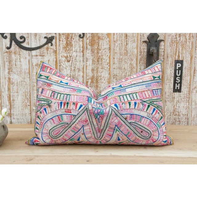 Paann Antique Tribal Grain Sack Pillow For Sale - Image 4 of 10