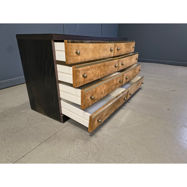 Mid-Century Modern Vintage Italian Chest of Drawers in Velvet, 1970s For Sale - Image 3 of 11