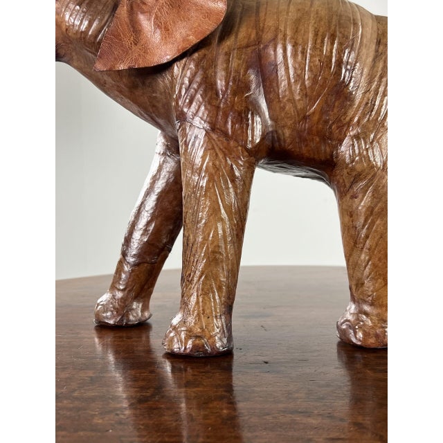 Vintage Leather Elephant Figure For Sale - Image 4 of 13