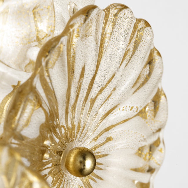 Julie Neill for Visual Comfort Signature Gianna 21" Layered Sconce in Gild with Gold Fleck Glass For Sale - Image 9 of 13