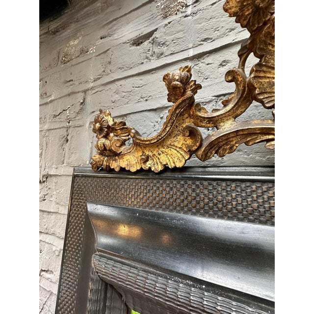 Late 19th Century Italian Ebonized and Gold Gilt Mirror, 1880 For Sale - Image 4 of 12