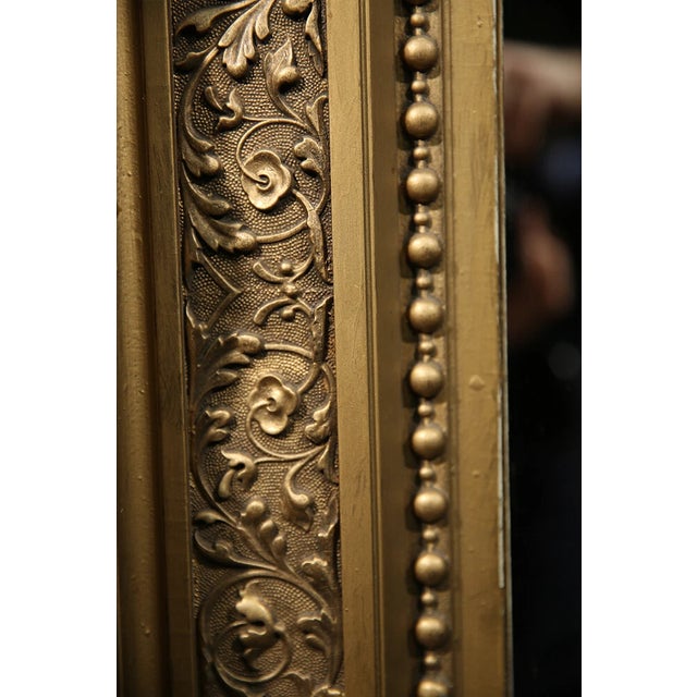 Mirror Large Antique 19th Century Gold Elaborated Frame For Sale In Dallas - Image 6 of 12