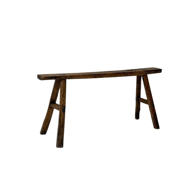 French Rustic Provincial Bench in Pine and Elm, 1950s For Sale - Image 9 of 12