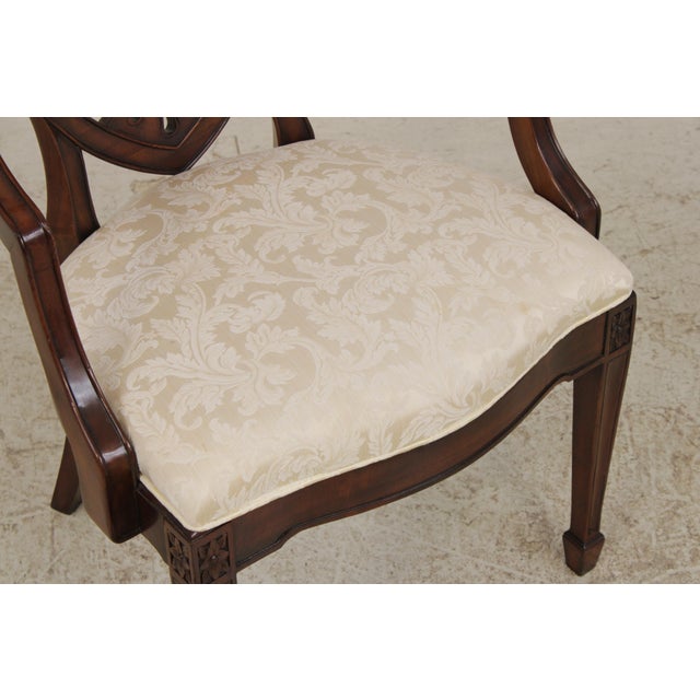 Set of 6 Maitland Smith Shield Back Mahogany Dining Chairs For Sale - Image 11 of 18