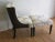 Dining Chair 1940's Style With Concave Tufted Back and Tapered Alder Legs For Sale - Image 4 of 9