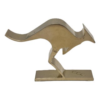 Vintage Brass-Colored Metal Kangaroo, 1970s For Sale