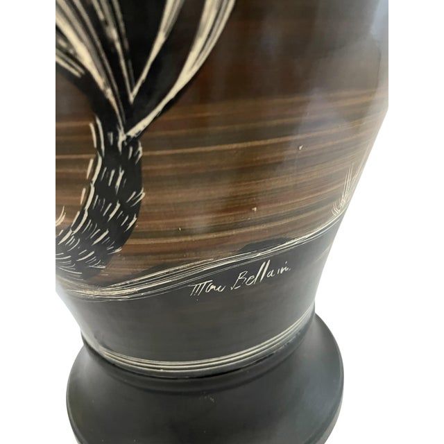 Ceramic MCM Marc Bellaire California Ceramic Signed Vase Horse, Hippocampus Seahorse 17” For Sale - Image 7 of 9