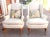 1970s Queen Anne Style Wing-Back Chairs in a Cream Swiss Floral Fabric - a Pair For Sale - Image 10 of 10