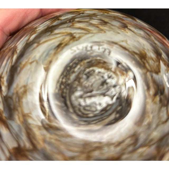 Glass 1977 Doug Sweet Signed Pulled-Feather Studio Glass Vase For Sale - Image 7 of 7