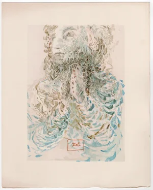 Salvador Dali, Cacciaguida Sees Dante's Exile in God, 1964, Original Woodcut