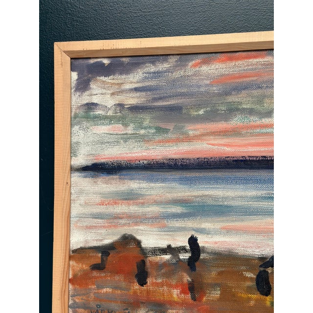 Vidar Bäckman, Spring Evening in Göviken, 1950s, Oil Painting on Canvas, Framed For Sale - Image 17 of 18