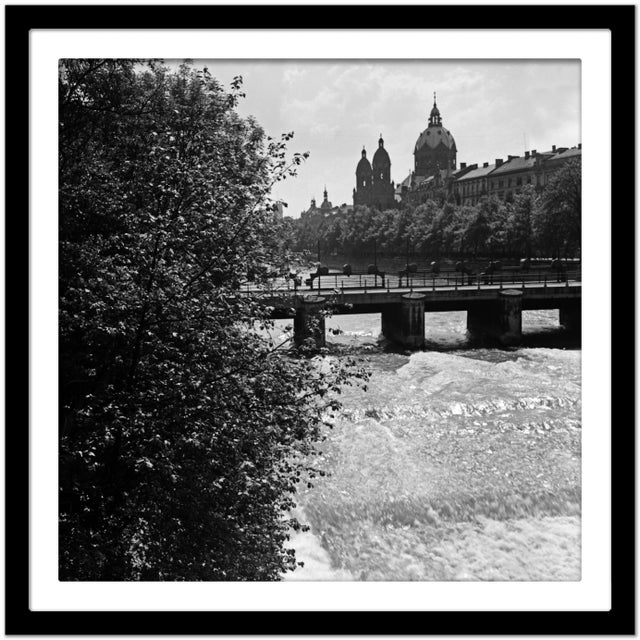 Bridge at Isar View to Lutheran St. Lukas Church, Germany, 1937 For Sale - Image 4 of 5