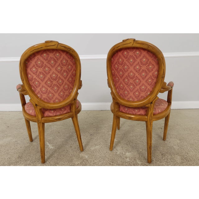 Pair Modern Design Branch Motif Carved Armchairs For Sale - Image 9 of 11