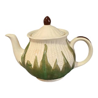 Vintage White King Corn Shawnee Tea Pot For Sale