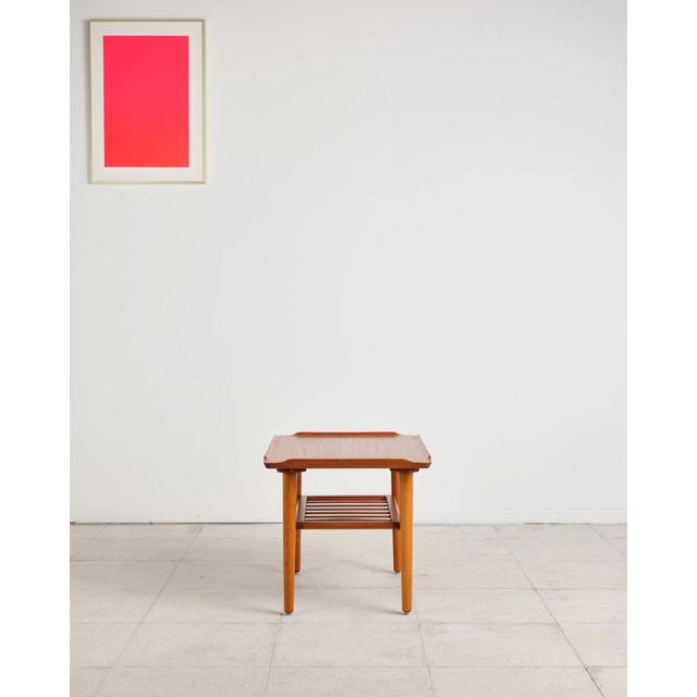 Wood Coffee Table in Teak with Newspaper Shelf by Holger Georg Jensen for Kubus, Denmark, 1960s For Sale - Image 7 of 17