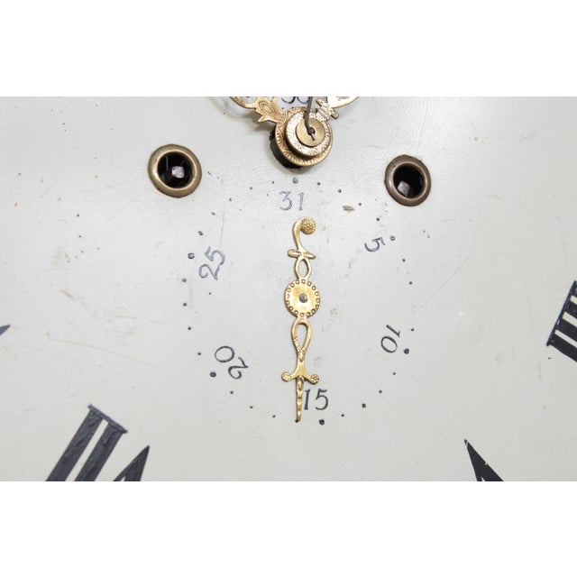 Wood Antique 18th C. English 8 Day Flame Mahogany Grandfather Clock For Sale - Image 7 of 18