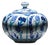Handmade Ceramic Lidded Trinket Jar (14cm) Traditional Blue & White Tulip Pattern – Decorative Jewelry & Storage Box For Sale