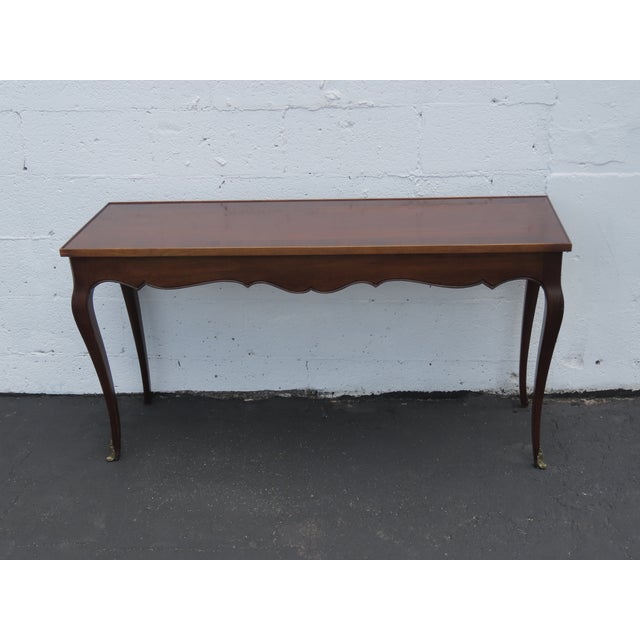 Brown French Long Narrow Console Entry Library Table 6579 For Sale - Image 8 of 16