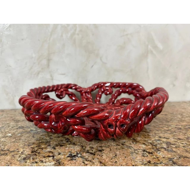 Vintage Ceramic Basket, 1960 For Sale - Image 3 of 14