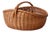 Vintage Large Willow Gathering Basket With Handle For Sale