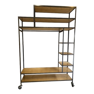 Industrial Steel and Wood Wardrobe For Sale