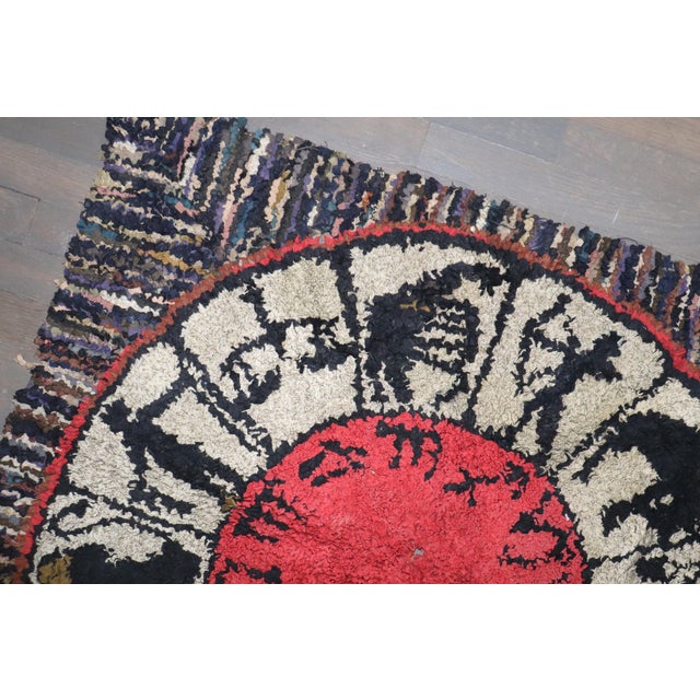 a wild mid-20th century hooked rug featuring a zodiac horoscope pattern Details rug no. j4034 size 3' x 3' 2" (91 x 97 cm)