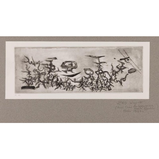 ZAO Wou-Ki (1920-2013) Companions in the Garden, 1957 Drypoint etching On wove paper, 38 x 28 cm (approx. 15 x 11 inches),...