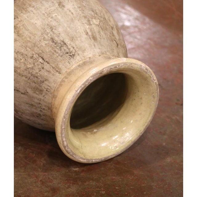 Mid 19th Century 19th Century French Provencal Glazed Terracotta Olive Oil Jar From Biot For Sale - Image 5 of 8