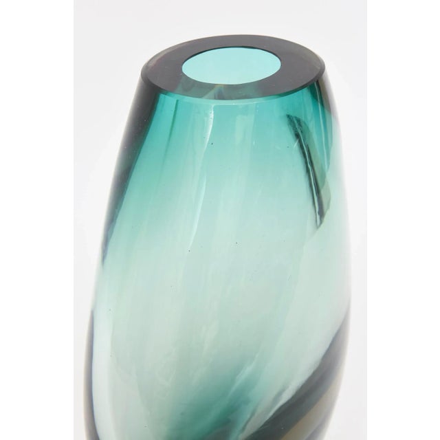 1960s Vintage Murano Antonio Da Ros for Cenedese Sommerso Sea Green and Peach Vase, 60's For Sale - Image 5 of 12