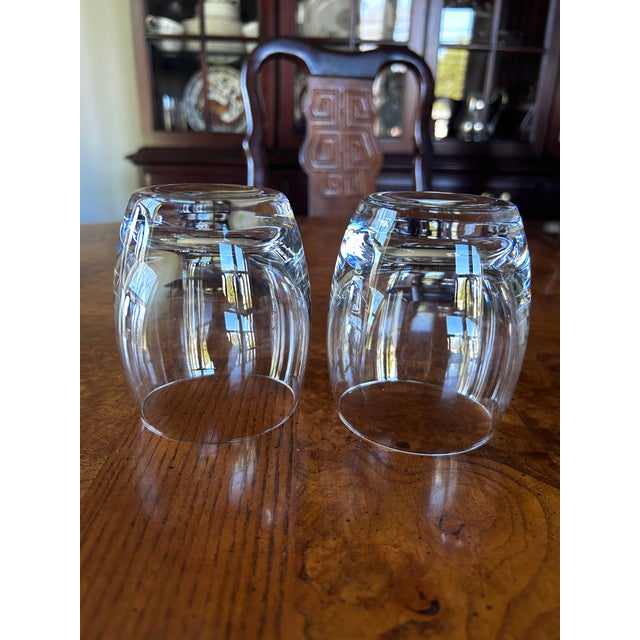 Heavy Crystal Old Fashioned Rocks Whiskey Glasses Set of 2 For Sale - Image 4 of 7