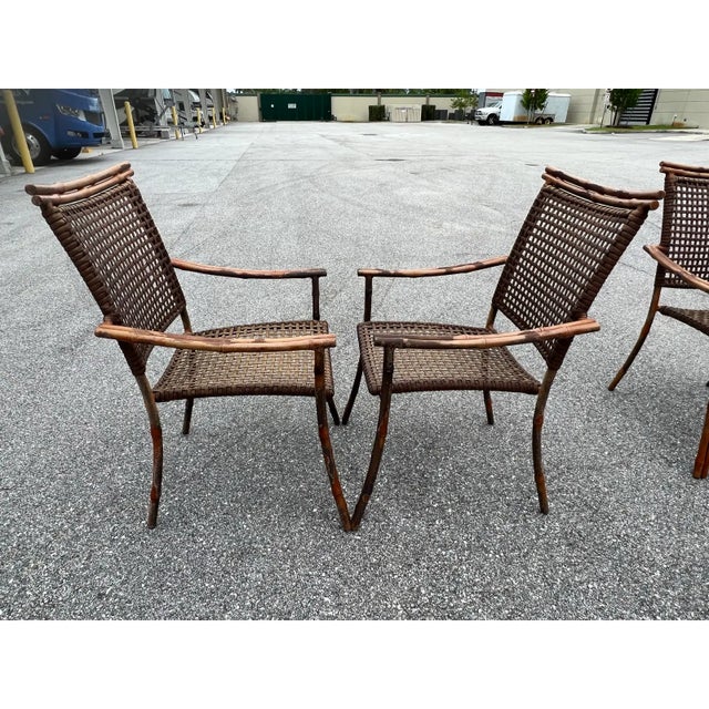 Faux Metal Bamboo 6 Piece Patio Seating Set For Sale - Image 4 of 11