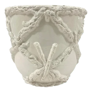 Vintage Italian Porcelain Faux Bois Cachepot