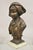Antique E. Rousseau Cast Spelter Metal French Maiden Woman Bust Sculpture. Item features cast metal construction, wooden...