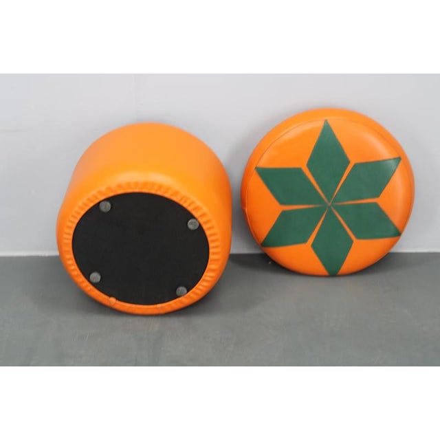 Vintage Italian Leather Pouf, 1970s For Sale - Image 9 of 10